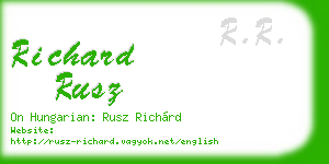 richard rusz business card